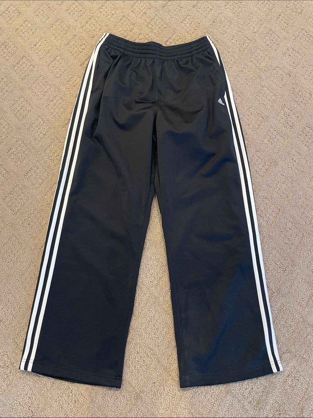 adidas Black Joggers with White Side Stripes